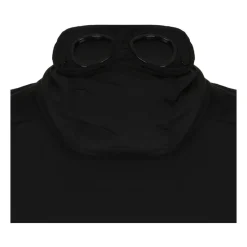 Zwarte gewatteerde gilet met capuchon