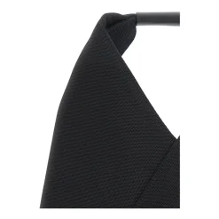 Zwarte handtas met enkel gestikt logo