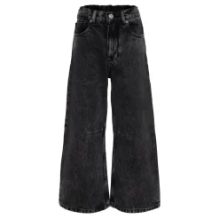 Zwarte jeans met vijf zakken en logopatch