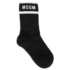 Zwarte Katoenen Geribbelde Sokken