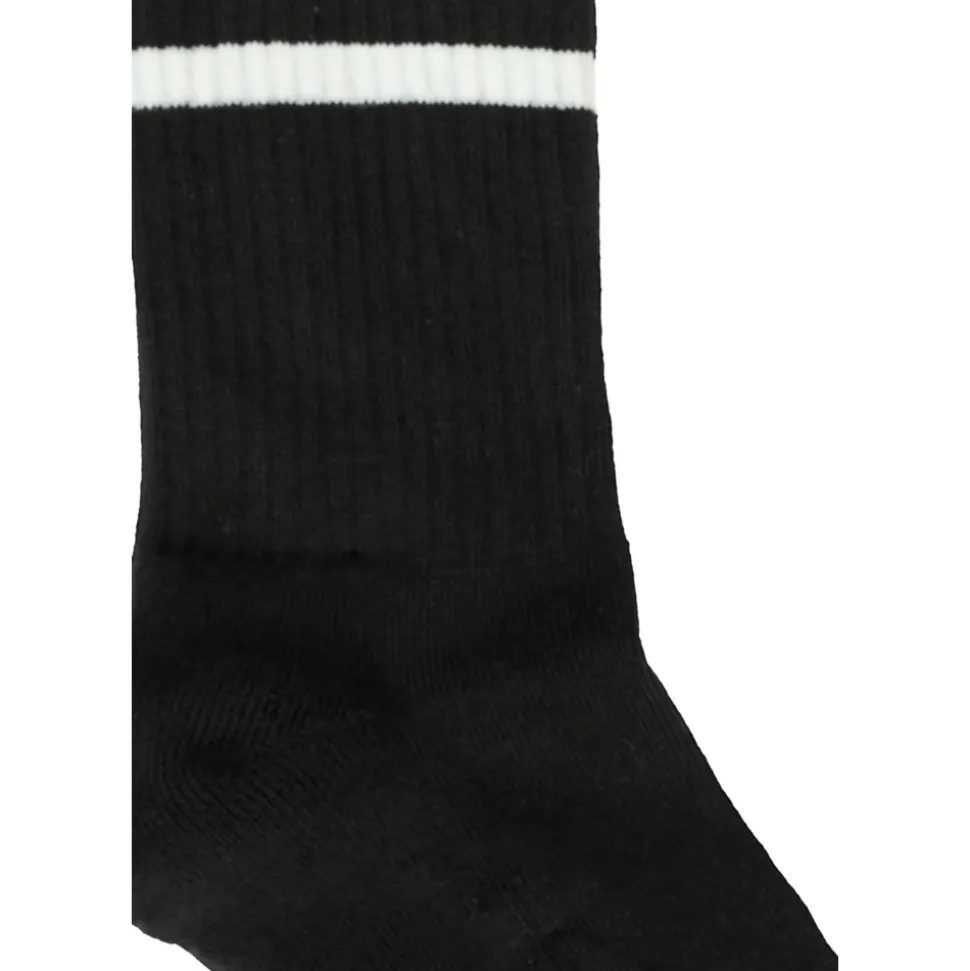 Zwarte Katoenen Geribbelde Sokken