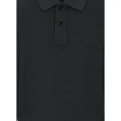 Zwarte Katoenen Polo Met Lange Mouwen