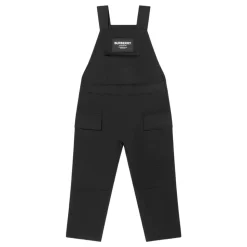 Zwarte kinder salopette jurk met zakken