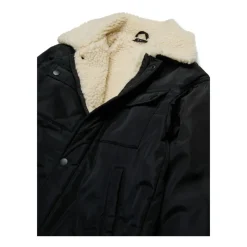 Zwarte kinderjas met logoplaatje