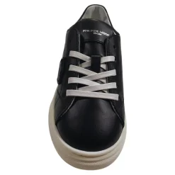 Zwarte kindersneakers met zilveren logo