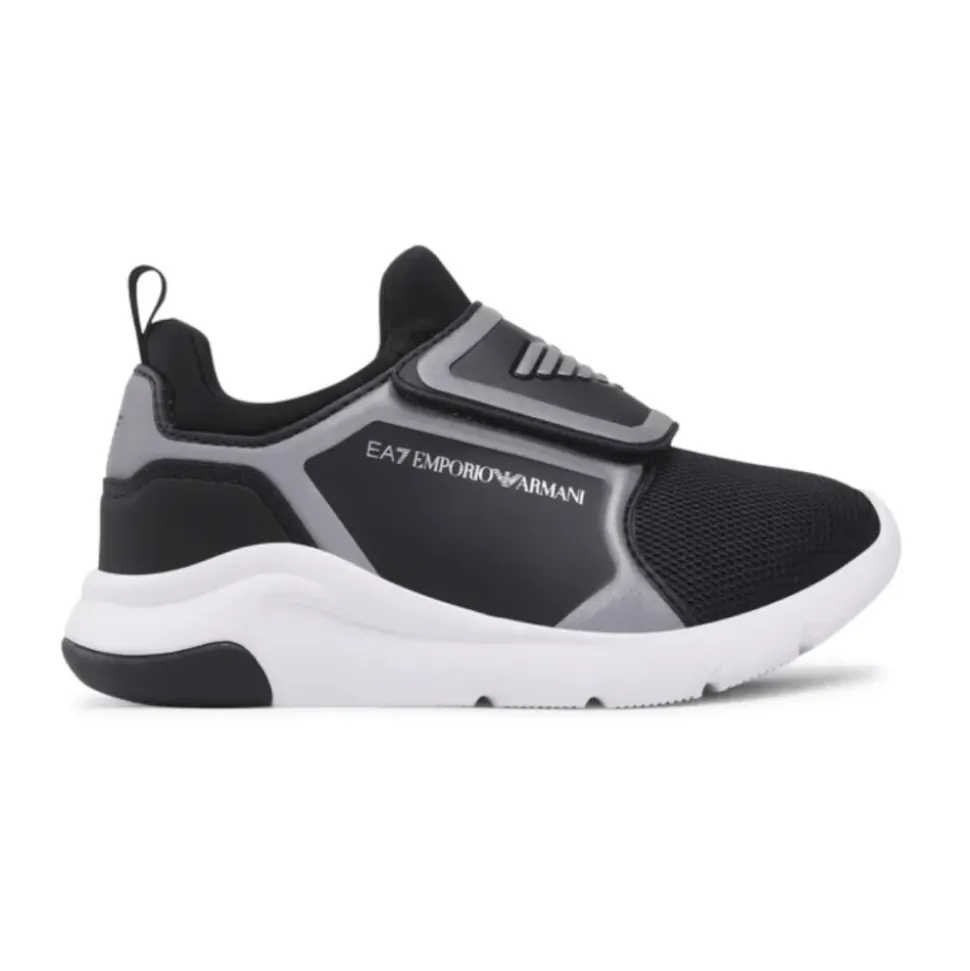 Zwarte kindersneakers met zijlogo