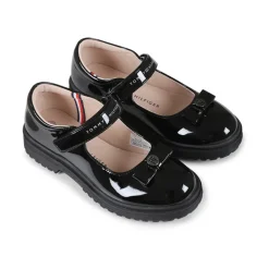 Zwarte Lakleren Ballerina met Strik