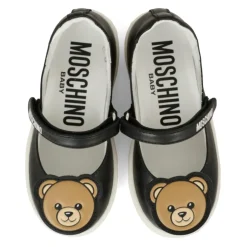 Zwarte leren ballerina's met Teddy Bear