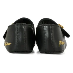 Zwarte leren ballerina's met teddybeerdetail