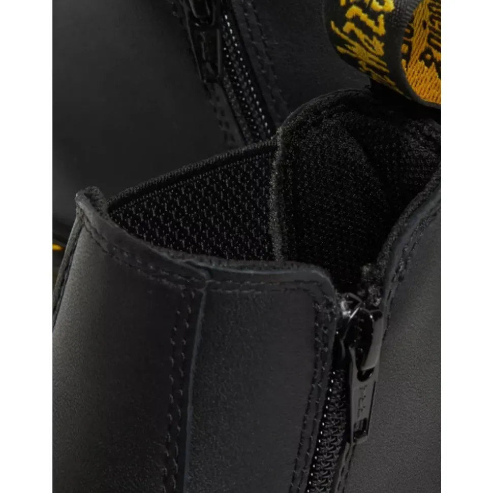 Zwarte leren enkellaarsjes