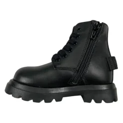 Zwarte leren kinder enkellaarzen