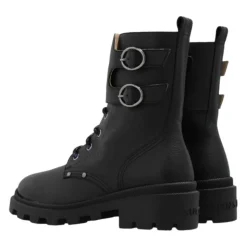 Zwarte leren kinder enkellaarzen