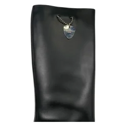 Zwarte Leren Kinderlaarzen Hartontwerp