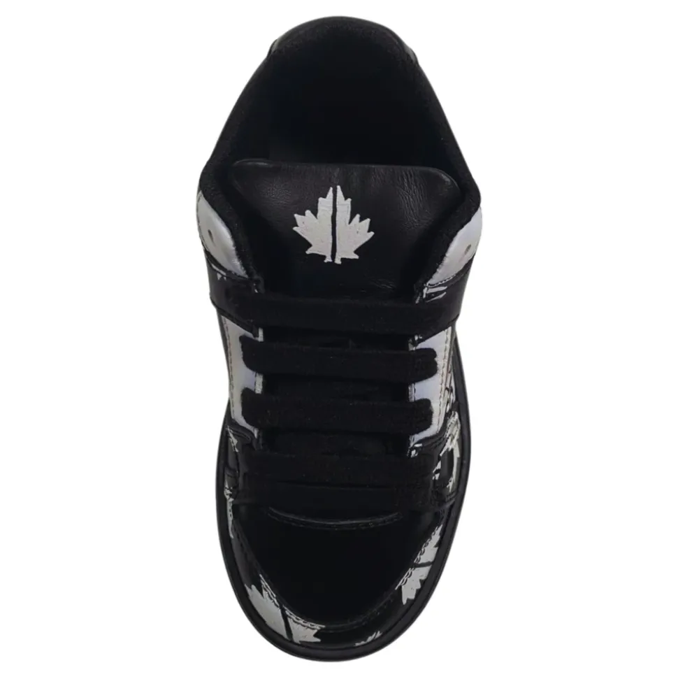 Zwarte Leren Kinderschoenen Vetersluiting