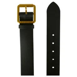 Zwarte leren riem met metalen gesp