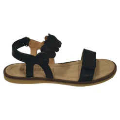 Zwarte leren sandaal met gevlochten band