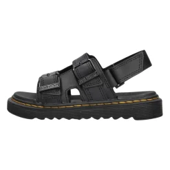 Zwarte leren sandalen Varel K