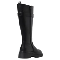 Zwarte leren slip-on laarzen