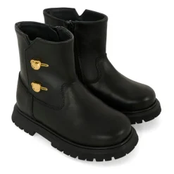 Zwarte Leren Teddy Bear Laarzen