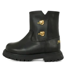 Zwarte Leren Teddy Bear Laarzen