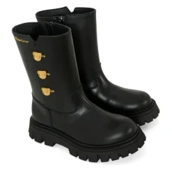 Zwarte Leren Teddy Bear Laarzen