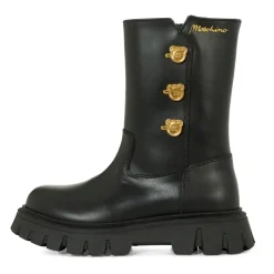 Zwarte Leren Teddy Bear Laarzen