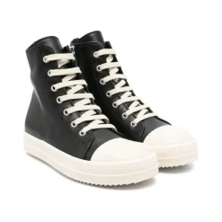 Zwarte Leren Zijrits Veterschoenen