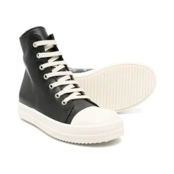 Zwarte Leren Zijrits Veterschoenen