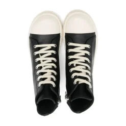 Zwarte Leren Zijrits Veterschoenen