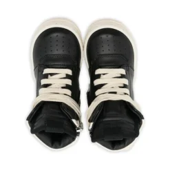 Zwarte Leren Zijrits Veterschoenen