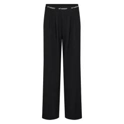 Zwarte Logo Pant met wijde pijpen