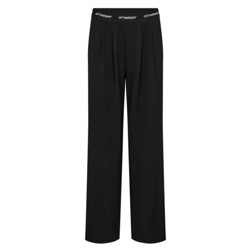 Zwarte Logo Pant met wijde pijpen