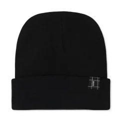 Zwarte Logo Patch Geribbelde Muts