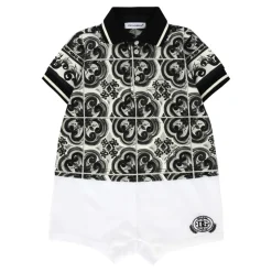 Zwarte Majolica Print Romper