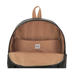 Zwarte Nylon Rugzak met Voorvak