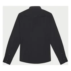 Zwarte overhemd met lange mouwen en knoopsluiting
