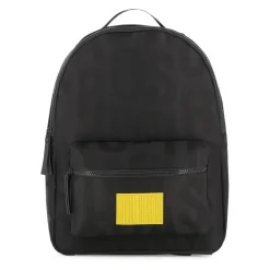 Zwarte rugzak met gele accentpatch