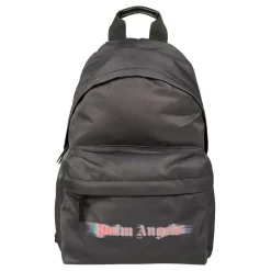 Zwarte Rugzak met Logo Print en Rits