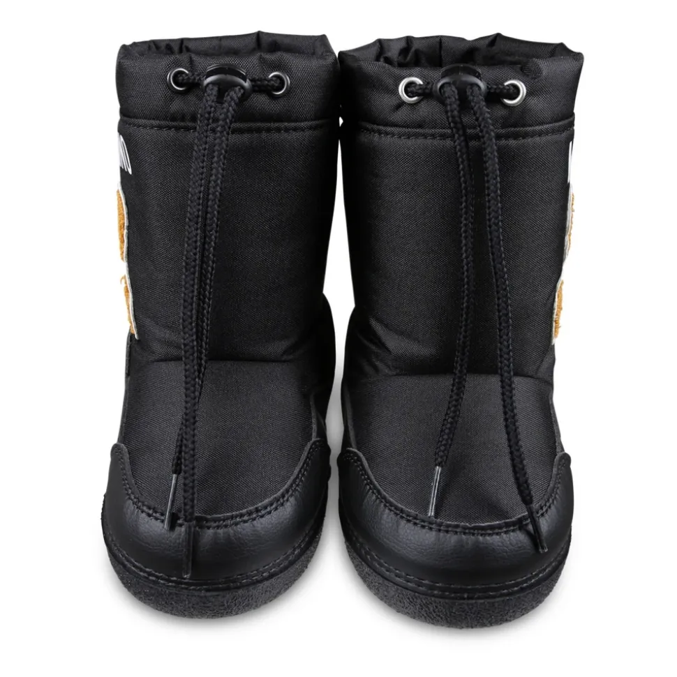 Zwarte Shearling Snowboots met Teddybeer