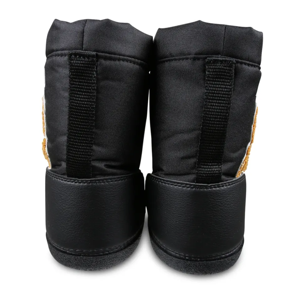 Zwarte Shearling Snowboots met Teddybeer