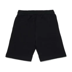 Zwarte Shorts met Elastische Tailleband en Trekkoord