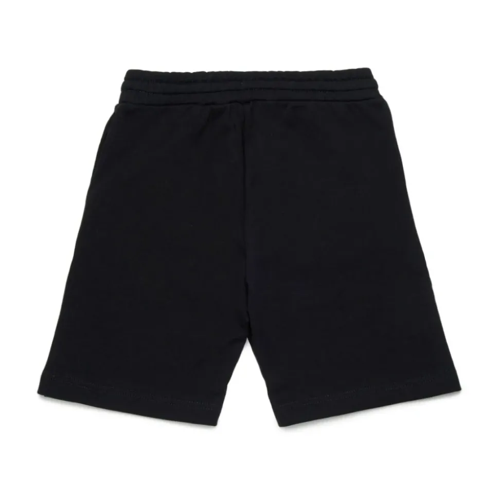 Zwarte Shorts met Elastische Tailleband en Trekkoord