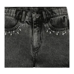 Zwarte shorts met kraaldetails