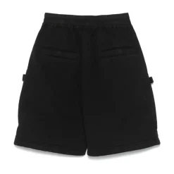 Zwarte Shorts met Lage Kruis en Koord van Katoen