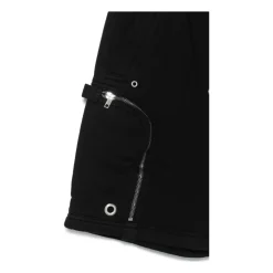 Zwarte Shorts met Lage Kruis en Koord van Katoen