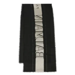 Zwarte Sjaal met Franjes en Logo