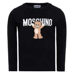 Zwarte Teddybeer Print Longsleeve T-Shirt