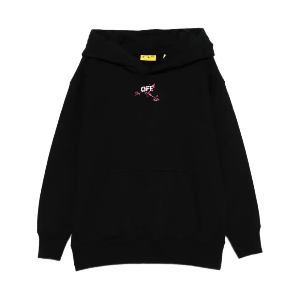 Zwarte Verfspatten Hoodie Sweatshirt