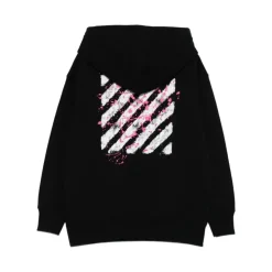 Zwarte Verfspatten Hoodie Sweatshirt