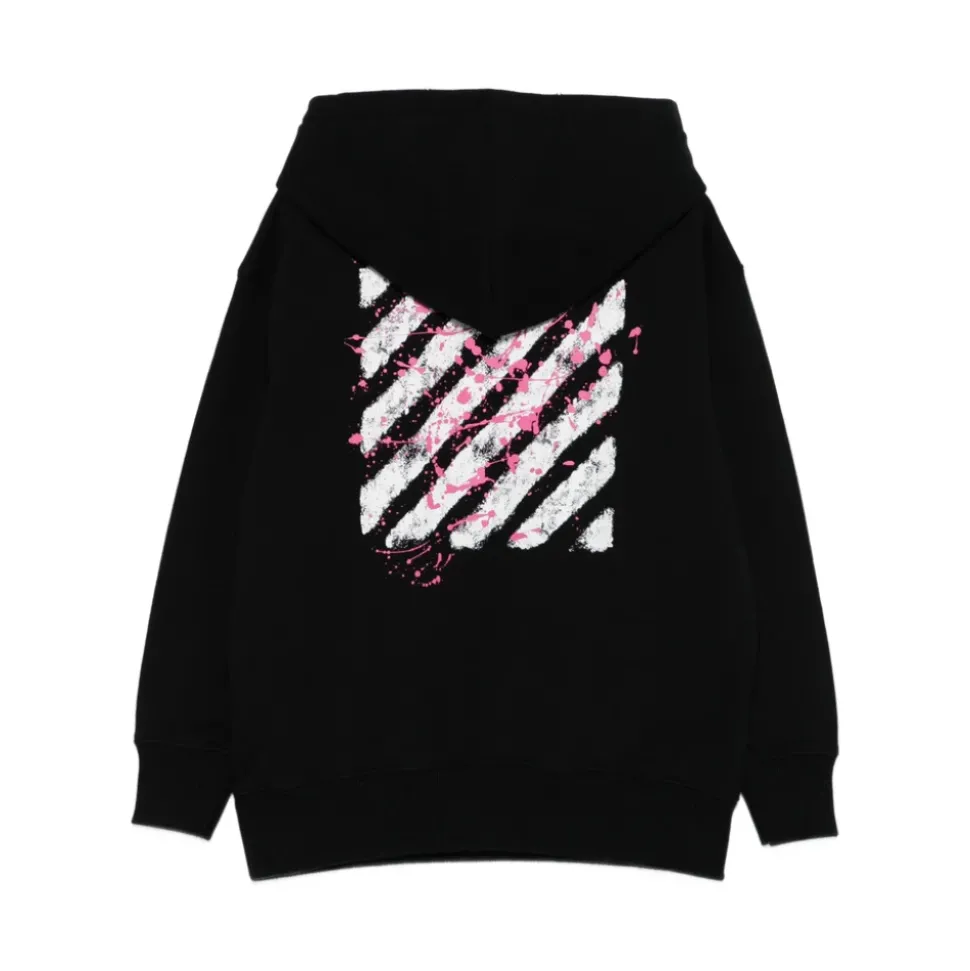 Zwarte Verfspatten Hoodie Sweatshirt
